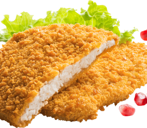 Poulet Schnitzel mit Pommes oder Reis